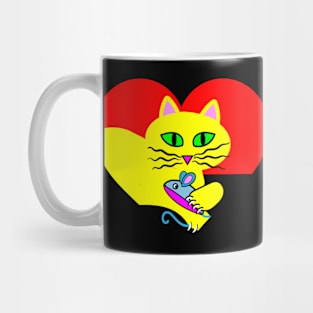 Cat Valentine Heart Mug